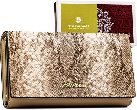 Stylowy portfel damski ze wzorem skóry węża - Peterson