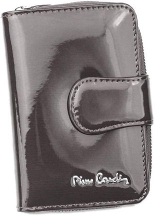 Lakierowany, pionowy portfel damski ze skóry naturalnej - Pierre Cardin
