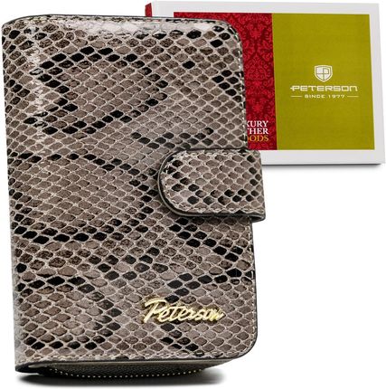 Kompaktowy portfel damski z egzotycznym wzorem - Peterson