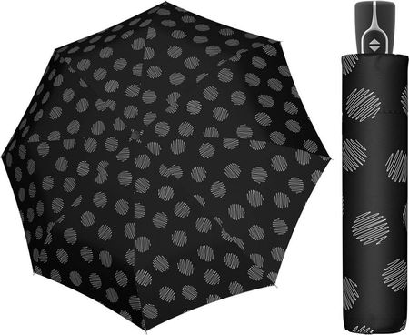 Wytrzymała Automatyczna parasolka Doppler, czarna z delikatnymi wzorkami