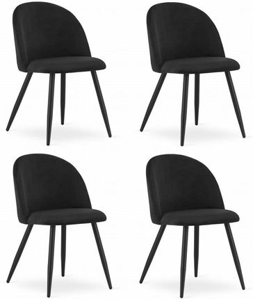 Krzesło BELLO - aksamit czarne / nogi czarne x 4