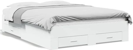 vidaXL Rama Łóżka Z Szufladami Biała 140X190 Cm