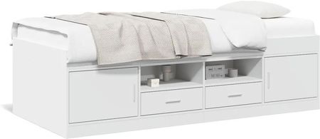 vidaXL Łóżko Dzienne Z Szufladami Białe 90X190 Cm