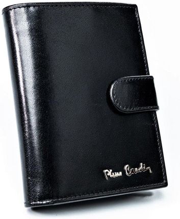 Pionowy portfel męski z klasycznym zapięciem, membrana RFID — Pierre Cardin