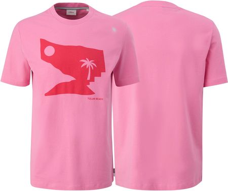 T-shirt męski s.Oliver różowy grafika - 3XL