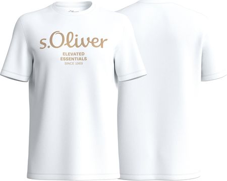 T-shirt męski s.Oliver biały logo - XXL