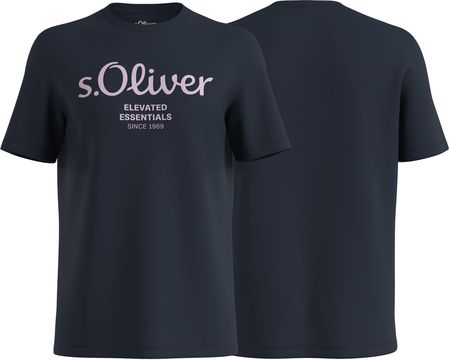 T-shirt męski s.Oliver granatowy logo - L
