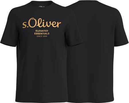 T-shirt męski s.Oliver czarny logo - S