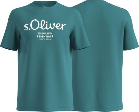 T-shirt męski s.Oliver morski logo - XXL