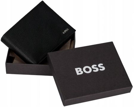 Hugo Boss męski portfel skórzany Boss Nowy w pudełku pojemny Black