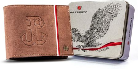 Skórzany portfel męski z patriotycznym wzorem — Peterson