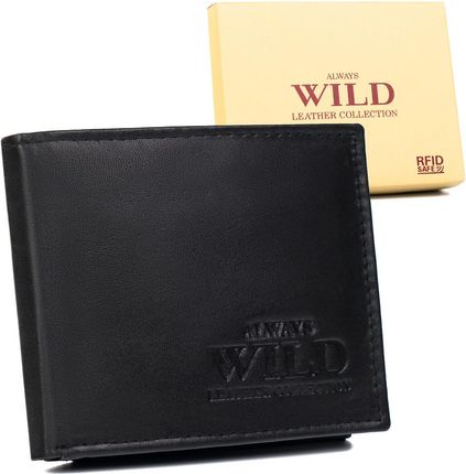 Cienki portfel męski ze skóry naturalnej - Always Wild