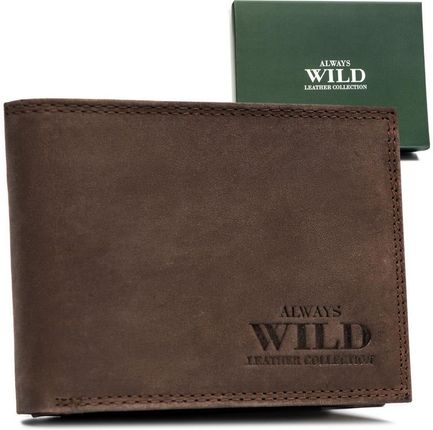 Klasyczny, skórzany portfel męski bez zapięcia - Always Wild
