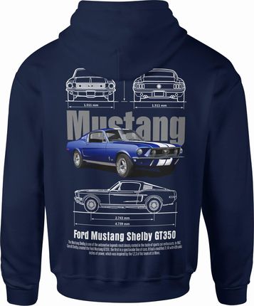Mustang Shelby Ford Gt350 Vintage Męska bluza z kapturem (L, Granatowy)