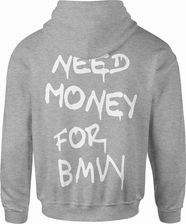 Need Money for BMW Męska bluza z kapturem (L, Szary)