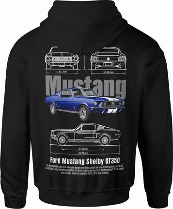 Mustang Shelby Ford Gt350 Vintage Męska bluza z kapturem (XL, Czarny)
