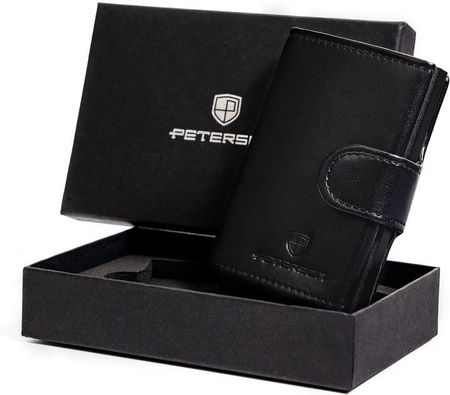 Elegancki portfel z podajnikiem kart i ochroną RFID - Peterson