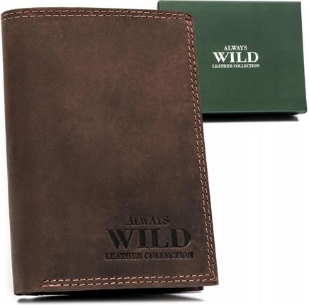 Skórzany portfel męski w orientacji pionowej - Always Wild