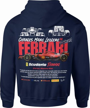 Ferrari F1 Bolid Formula 1 Męska bluza z kapturem (L, Granatowy)