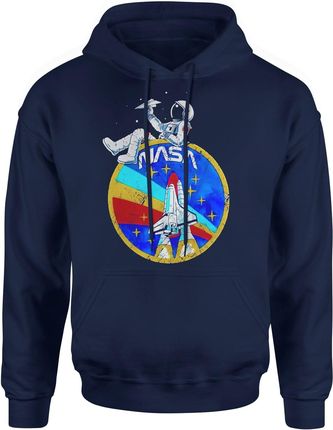 Nasa Zabawny Kosmonauta Kosmos Męska bluza z kapturem (XXL, Granatowy)
