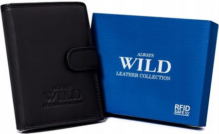 Duży, skórzany portfel męski w orientacji pionowej - Always Wild
