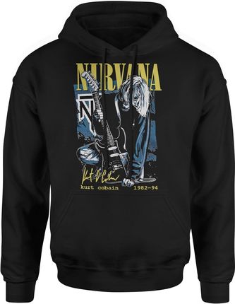 Kurt Kobain Nirvana Legend Męska bluza z kapturem (S, Czarny)