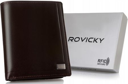 Skórzany portfel męski w orientacji pionowej - Rovicky