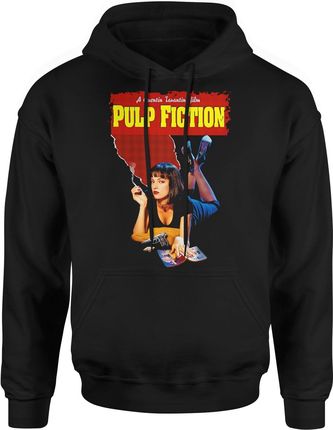 Pulp Fiction Quentin Tarantino Mia Wallace Męska bluza z kapturem (3XL, Czarny)