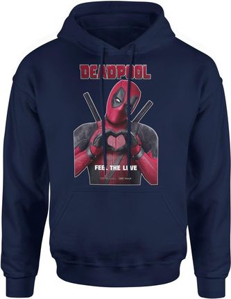 Deadpool Fell The Love Męska bluza z kapturem (XXL, Granatowy)