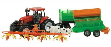 Dromader Traktor + 3 Maszyny Rolnicze Zestaw 3+