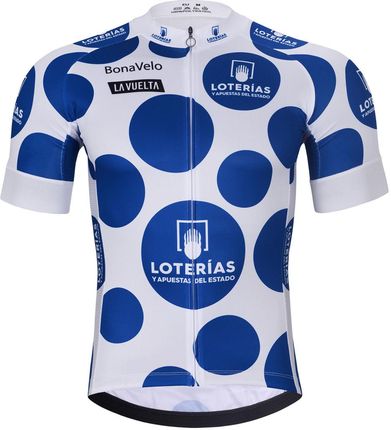 Bonavelo Koszulka Kolarska Z Krótkim Rękawem - La Vuelta - Biały/Niebieski 2Xl