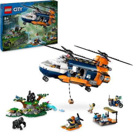 LEGO City 60437 Helikopter badaczy dżungli w bazi