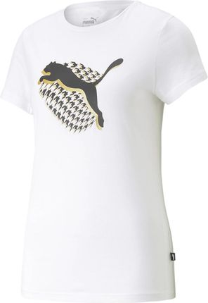 Koszulka damska Puma GRAPHICS HOUNDSTOOTH biała 67445402