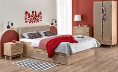 Zdjęcie BORNEO LOZ-160 łóżko 160x200 dąb artisan/czarny z szufladą, schowek - Nidzica