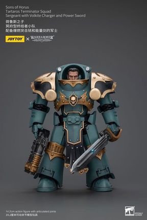 JoyToy Warhammer The Horus Heresy Action Figure 1/18 Tartaros Terminator Squad Sergeant With Volkite Charger And Power Sword 12cm