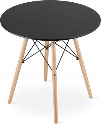 Stół Okrągły Czarny 80cm w stylu Skandynawski - czarny