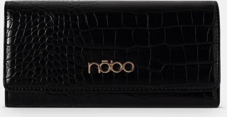 Duży portfel Nobo z klapką croco czarny