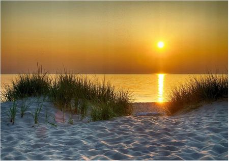 Wallarena Fototapeta Plaża Morze Bałtyckie Wydmy Zachód Słońca Flizelina 312x219