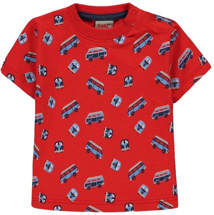 Chłopięcy czerwony wzorowany T-shirt Kanz