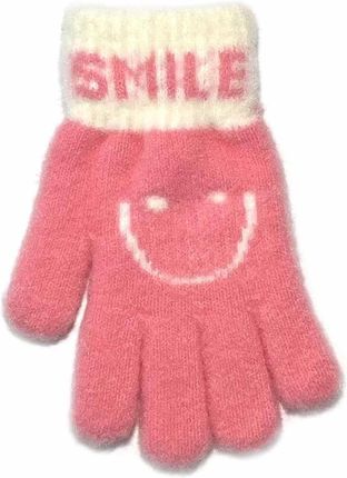 Rękawiczki młodzieżowe Smile ciemnoróżowe