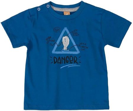 T-shirt chłopięcy, ciemnoniebieski, Danger, Up Baby