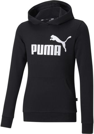 Bluza z kapturem dziewczęca Puma ESS LOGO TR czarna 58703001