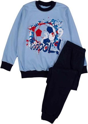 Piżama chłopięca, niebiesko-granatowa, piłka nożna, Tup Tup