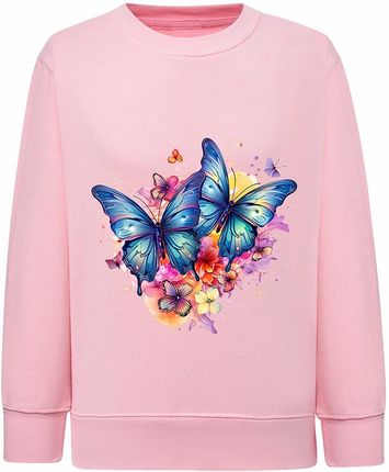 Bluza dziewczęca różowa z motylami