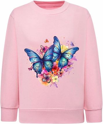 Bluza dziewczęca różowa z motylami