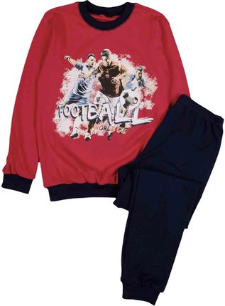 Piżama chłopięca, czerwono-granatowa, piłkarze, Tup Tup
