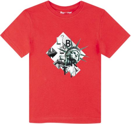 Koszulka dziecięca z krótkim rękawem, czerwona, statua wolności, Tup Tup