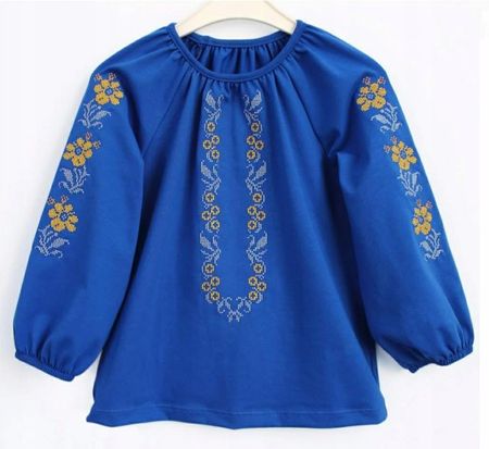 Bluzka dziecięca długi rękaw 110 haftowana bluzeczka wyszywanka dziewczęca