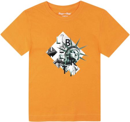 Koszulka dziecięca z krótkim rękawem, pomarańczowa, statua wolności, Tup Tup