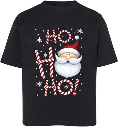 Koszulka świąteczna dziecięca mikołaj czarna